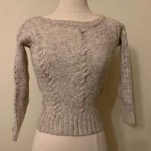Grey Cable Knot Sweater